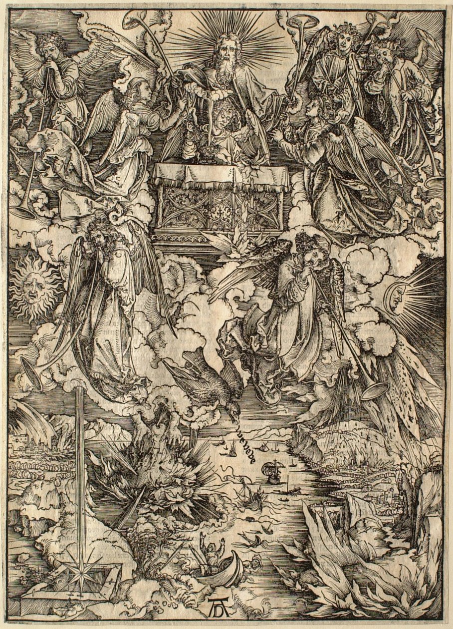 Apokalipszis: A hét angyal trombitákkal alkotó: Albrecht Dürer