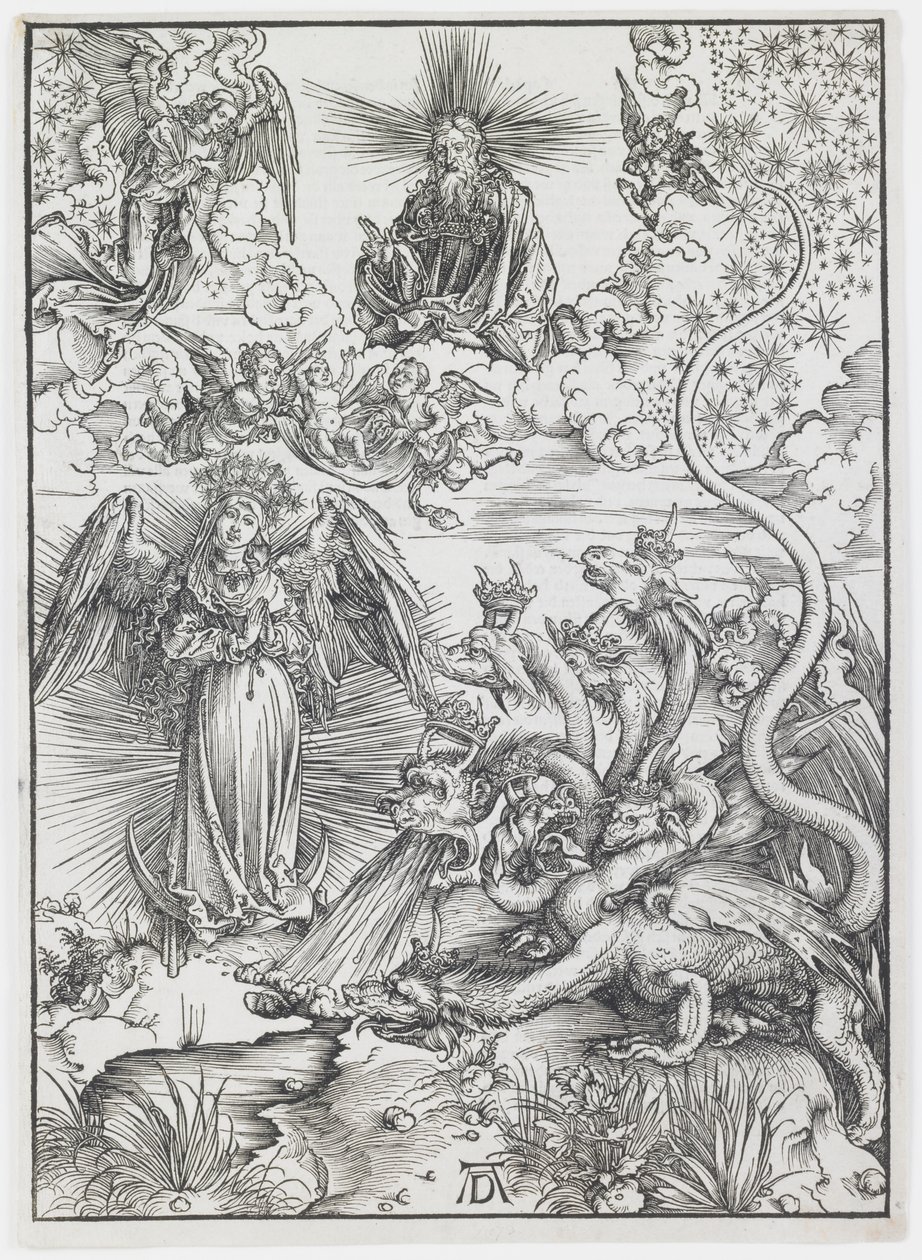 Az apokaliptikus nő, az „Apokalipszis” sorozatból alkotó: Albrecht Dürer