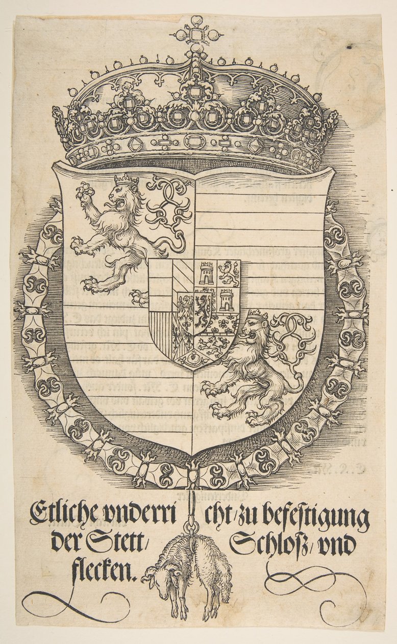 I. Ferdinánd magyar és cseh király fegyverei.n.d. alkotó: Albrecht Dürer