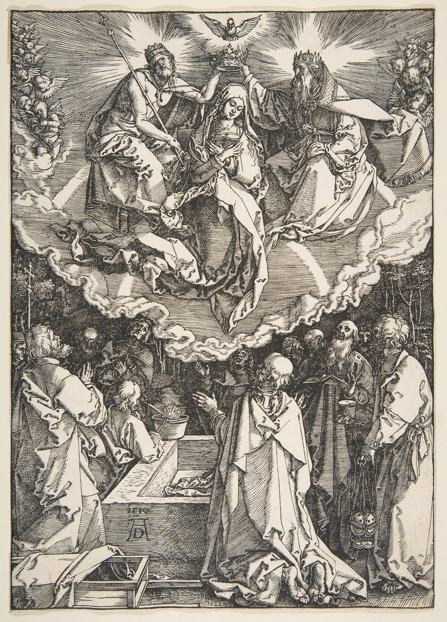 A Szűz mennybemenetele és koronázása, A Szűz életéből, 1510. alkotó: Albrecht Dürer