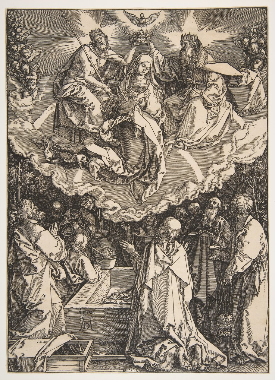 A Szűz mennybemenetele és koronázása, A Szűz életéből, 1510. alkotó: Albrecht Dürer