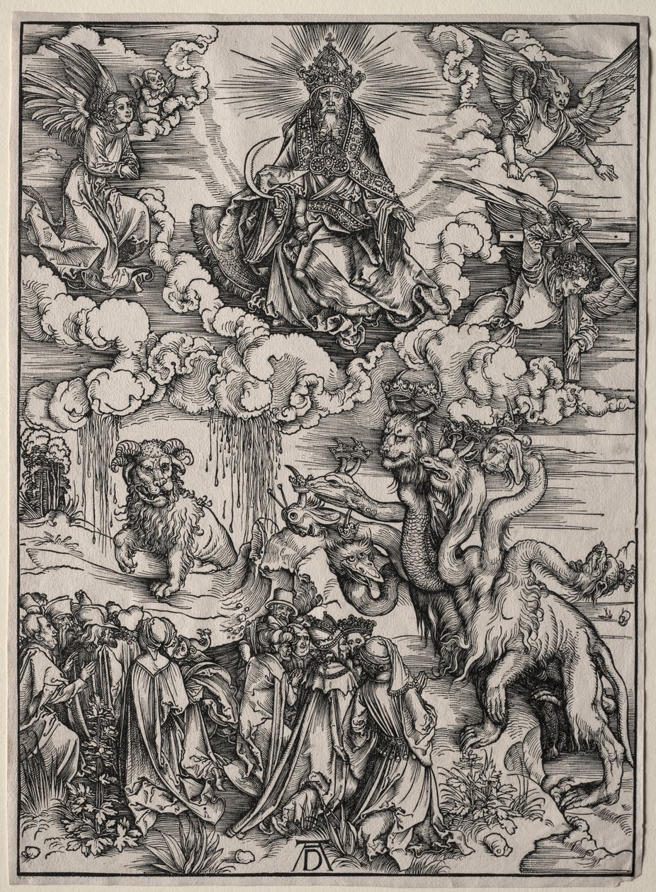 A hétfejű fenevad és a bárányszarvú fenevad alkotó: Albrecht Dürer