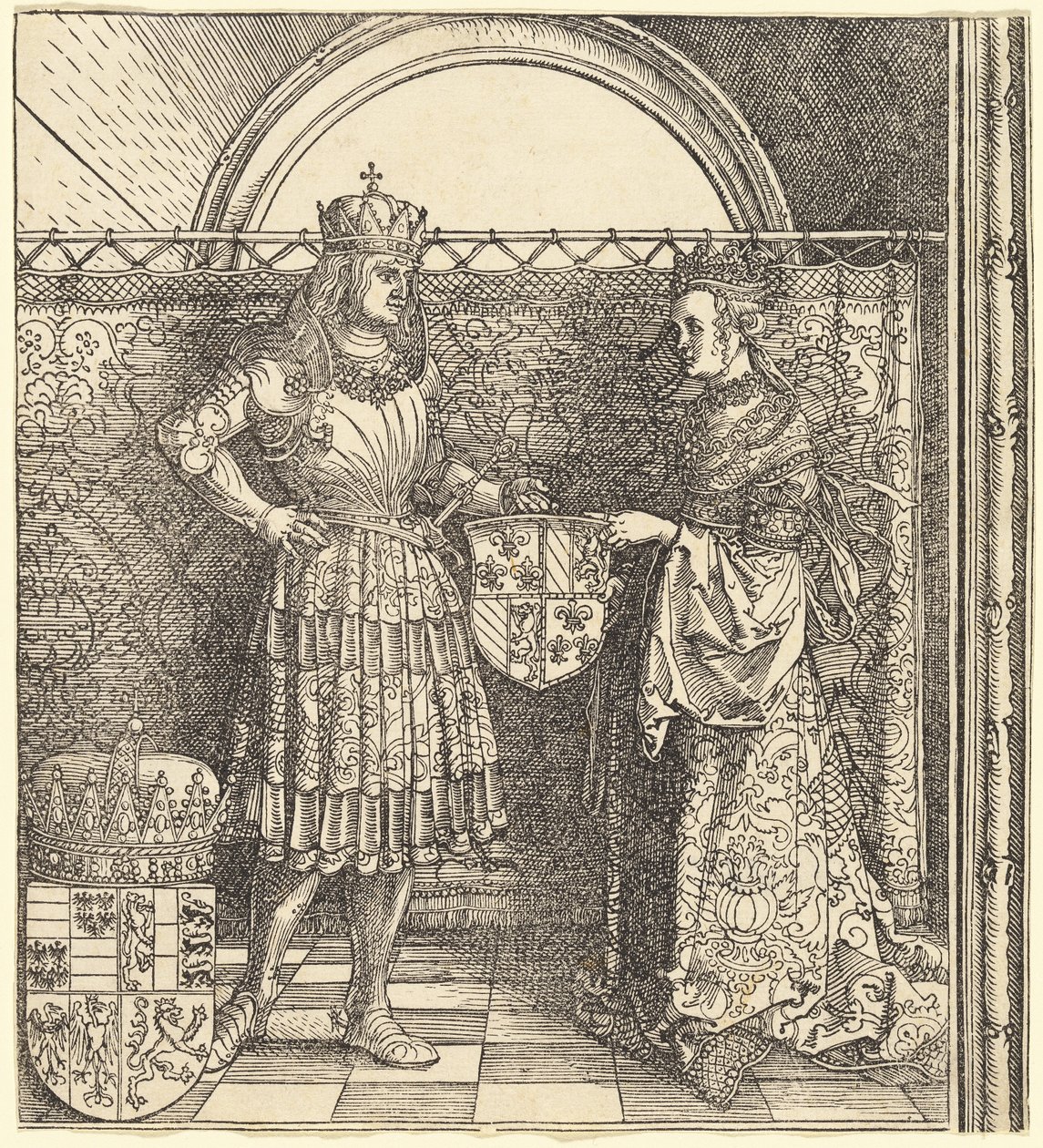 Maximilian eljegyzése Burgundi Máriával alkotó: Albrecht Dürer