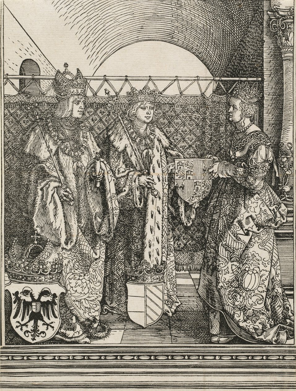 Szép Fülöp eljegyzése Kasztíliai Joannával, 1515. alkotó: Albrecht Dürer