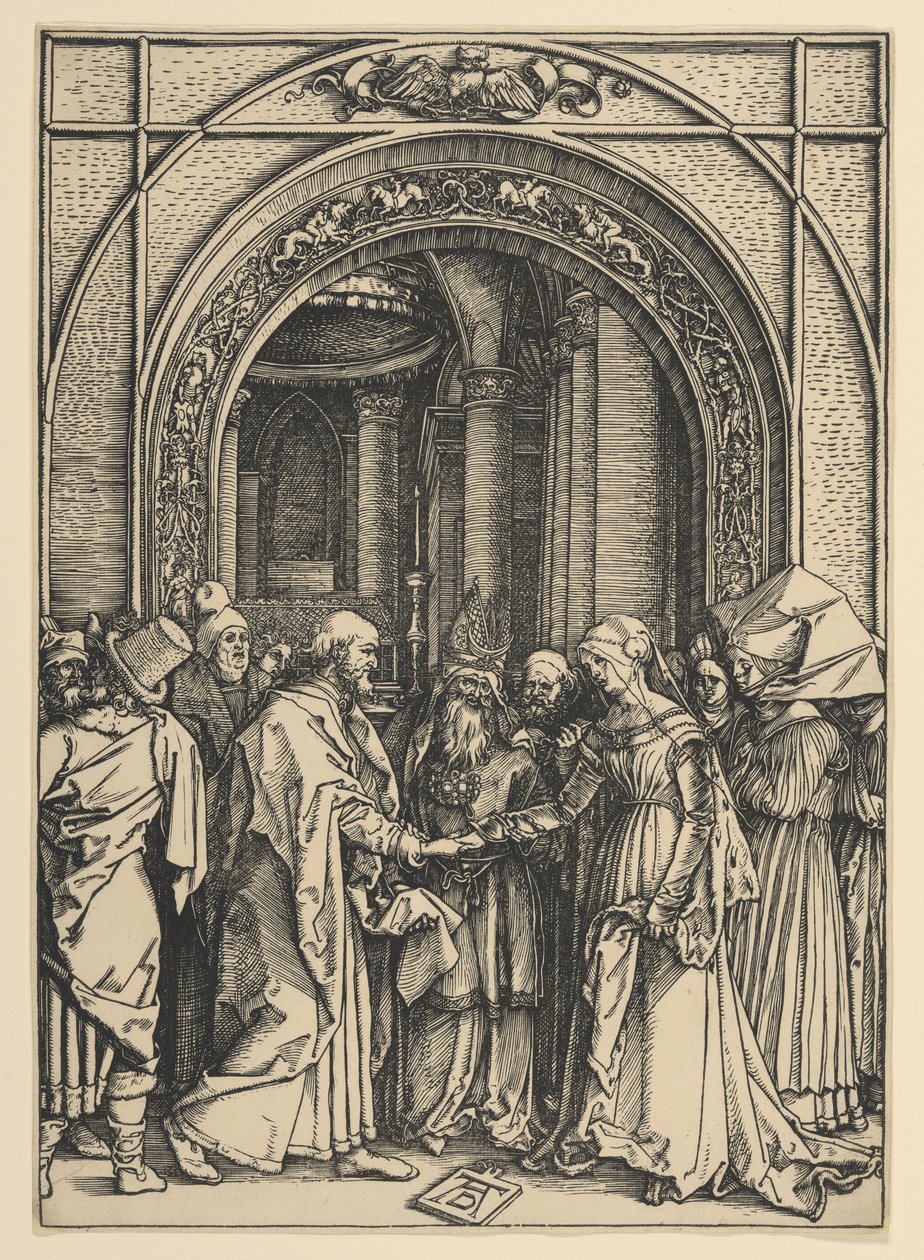 A Szűz eljegyzése, a „A Szűz élete” című műből alkotó: Albrecht Dürer