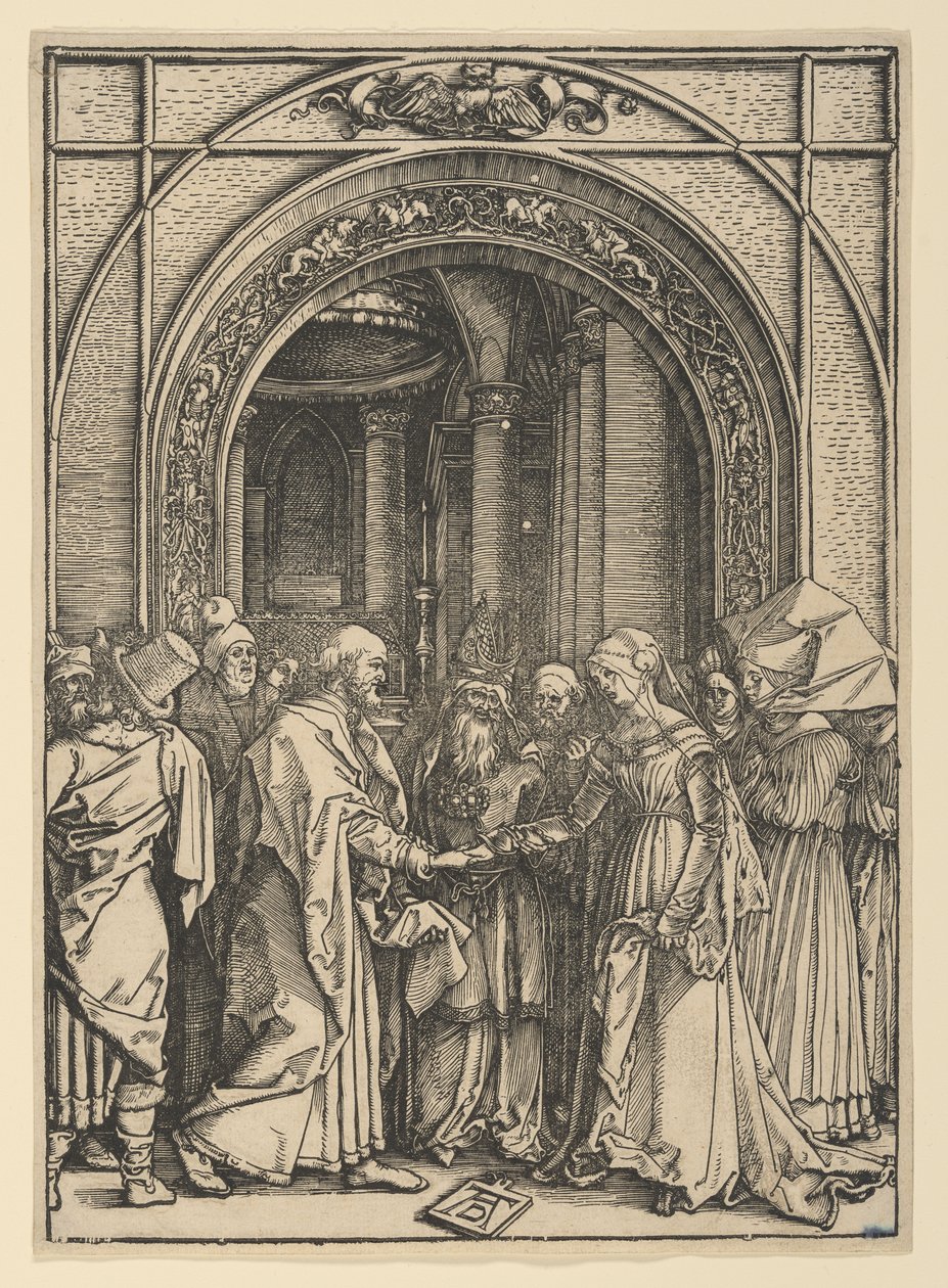 A Szűz eljegyzése, a „A Szűz élete” című műből alkotó: Albrecht Dürer