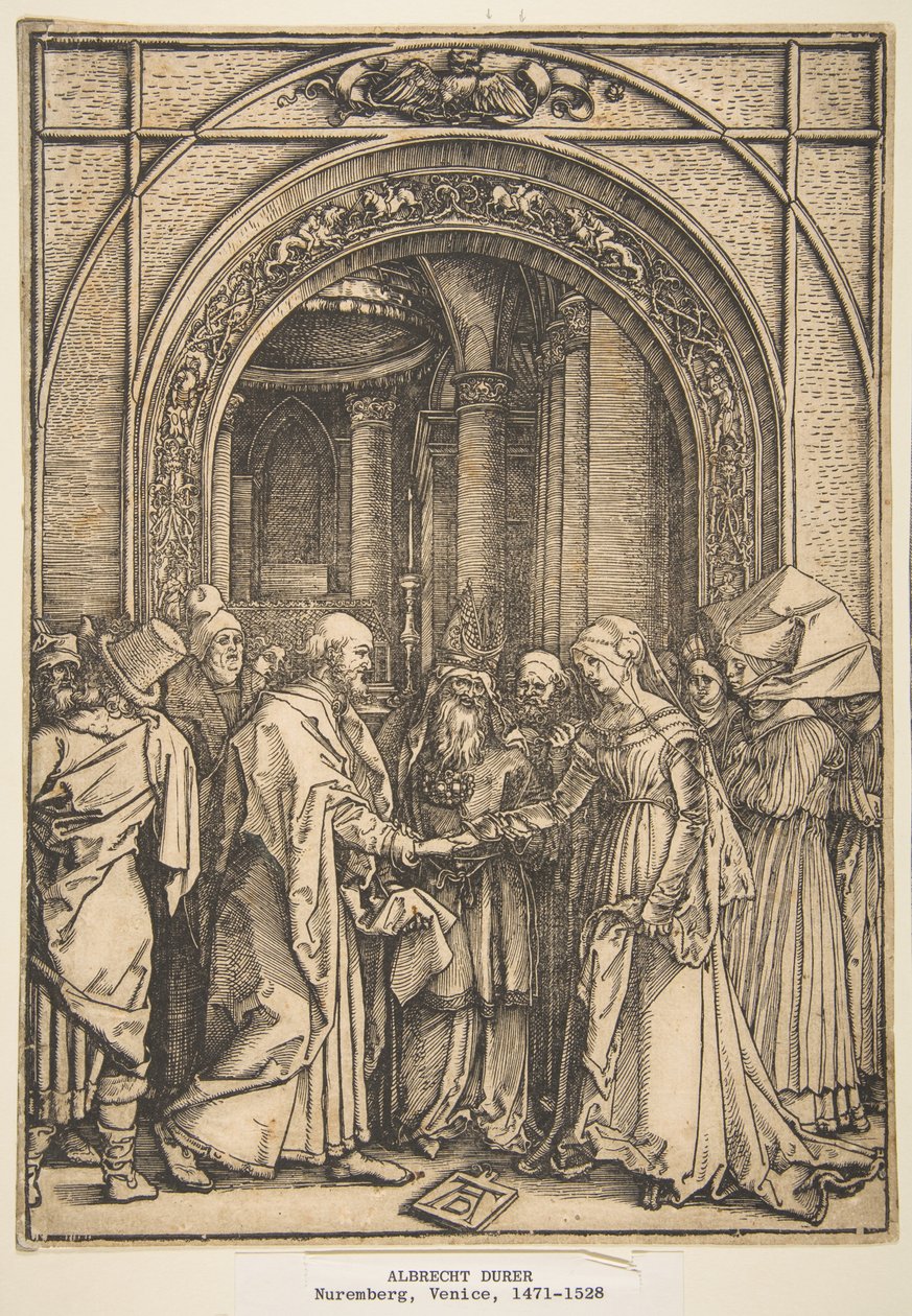 A Szűz eljegyzése, „A Szűz élete” című sorozatból alkotó: Albrecht Dürer