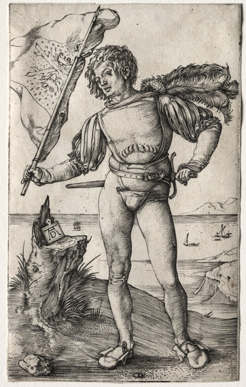 A burgundi zászlóvivő c. 1500. alkotó: Albrecht Dürer