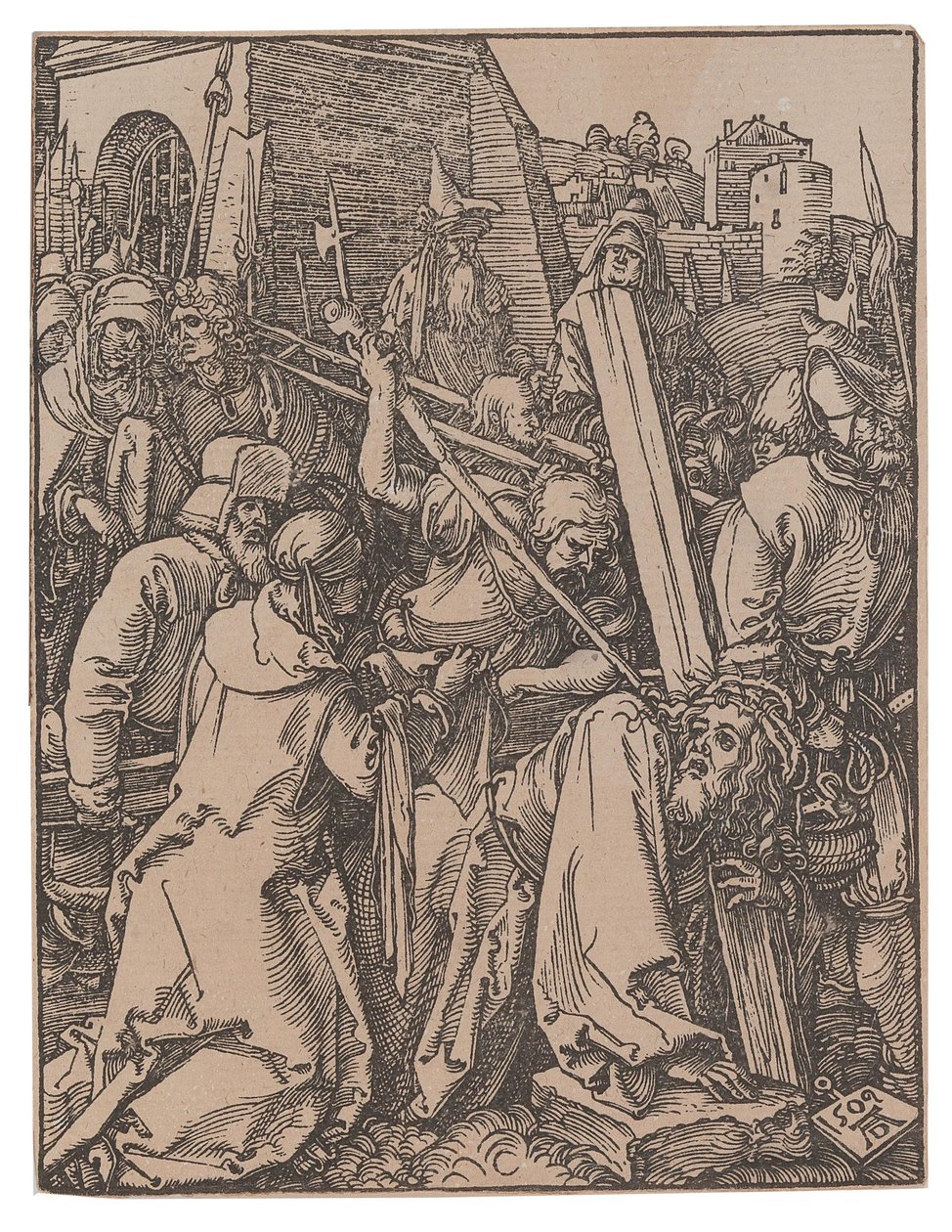 A kereszthordozás, A kis szenvedély sorozatból, 1509. alkotó: Albrecht Dürer