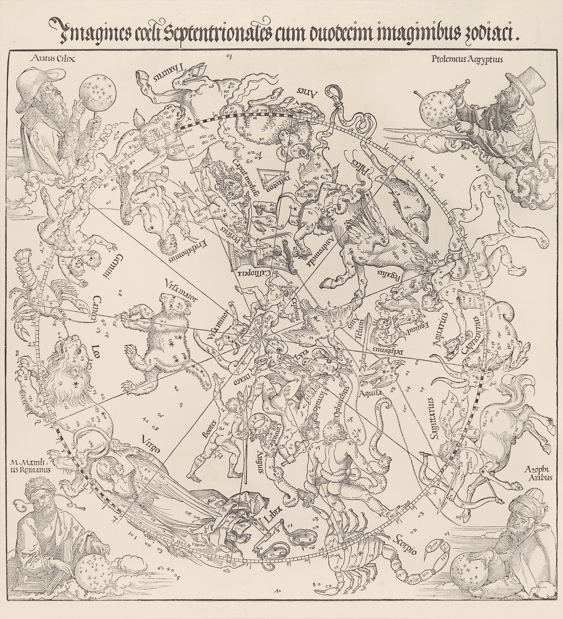 Az égi térkép – északi félteke, 1515., 1515. alkotó: Albrecht Dürer
