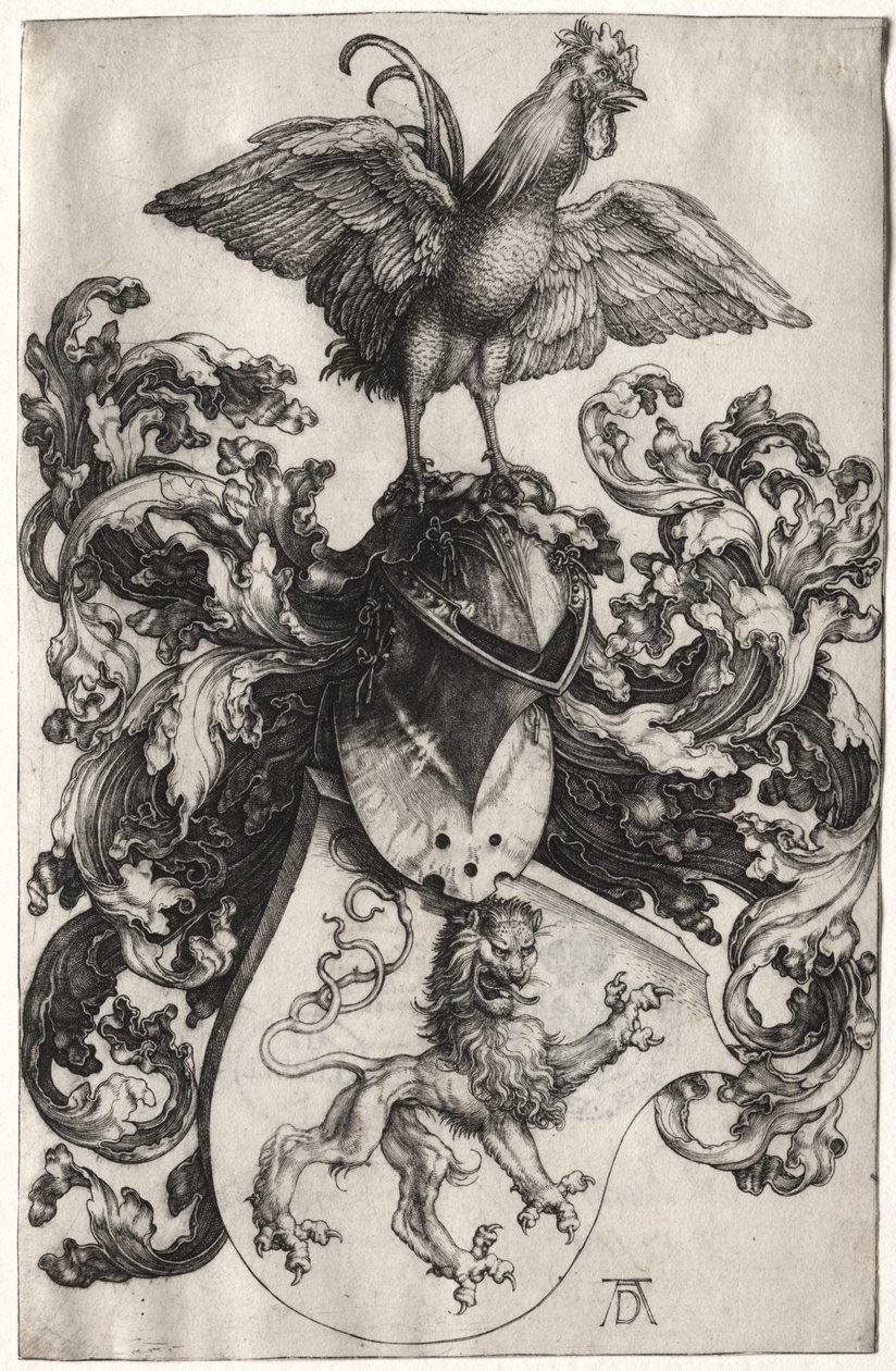 A címer oroszlánnal és kakassal alkotó: Albrecht Dürer
