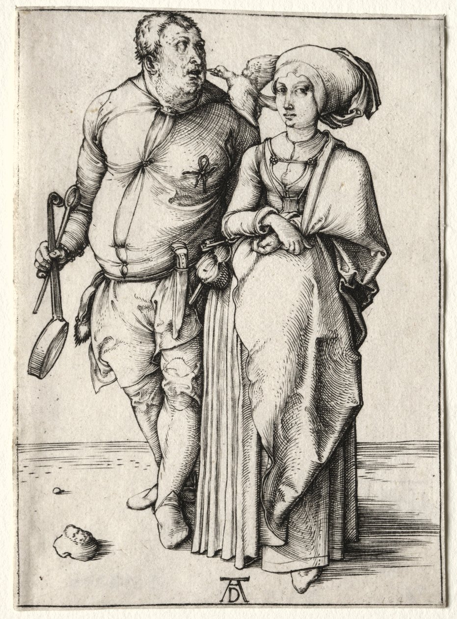 A szakács és felesége, valószínűleg 1497-ben. alkotó: Albrecht Dürer