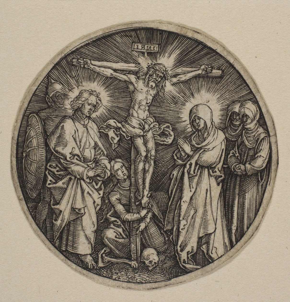A keresztre feszítés (kör alakú) alkotó: Albrecht Dürer