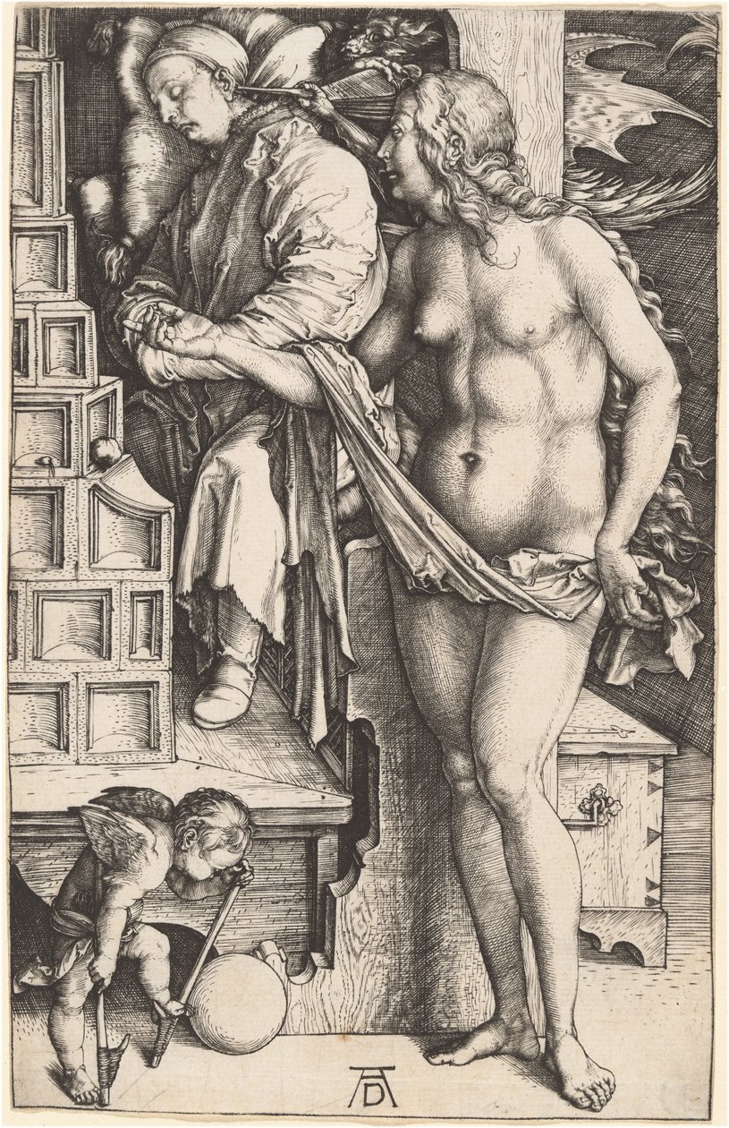 Az orvos álma (A tétlenkedő kísértése) alkotó: Albrecht Dürer