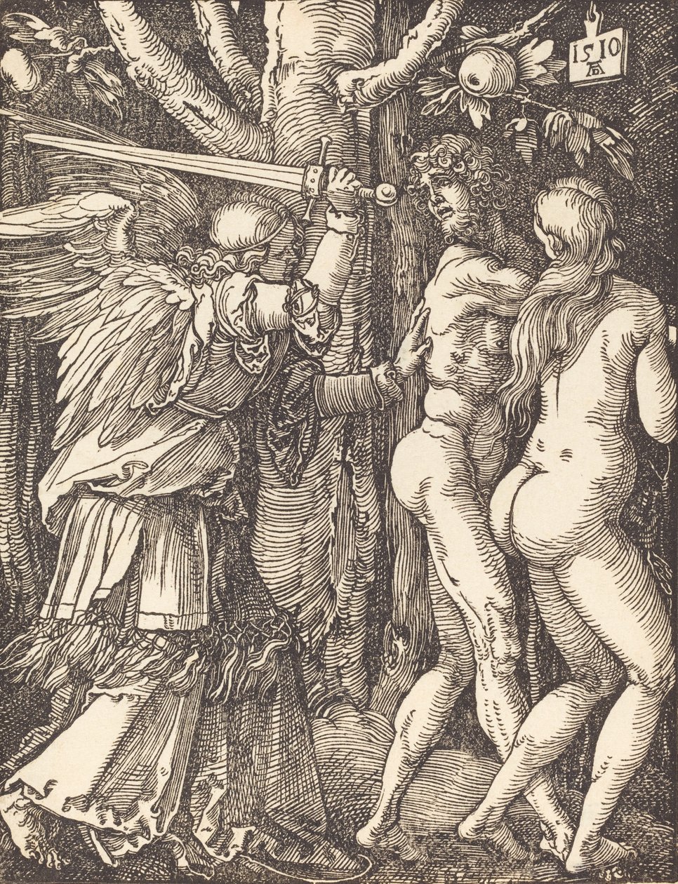 A kiűzetés a paradicsomból, 1510. alkotó: Albrecht Dürer