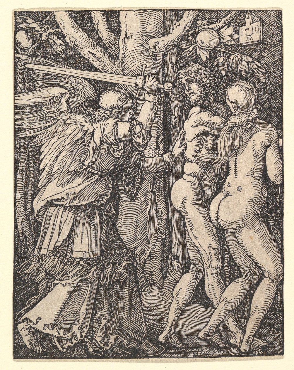 A paradicsomból való kiűzés, a „Kis passió” című műből alkotó: Albrecht Dürer