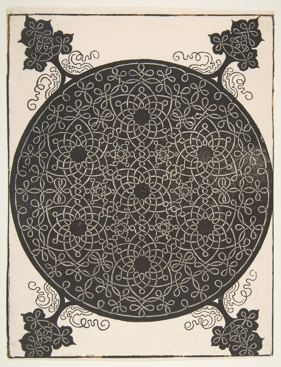 Az ötödik csomó. Váltott soros kerek, hét hatágú csillaggal, 1521 előtt. alkotó: Albrecht Dürer