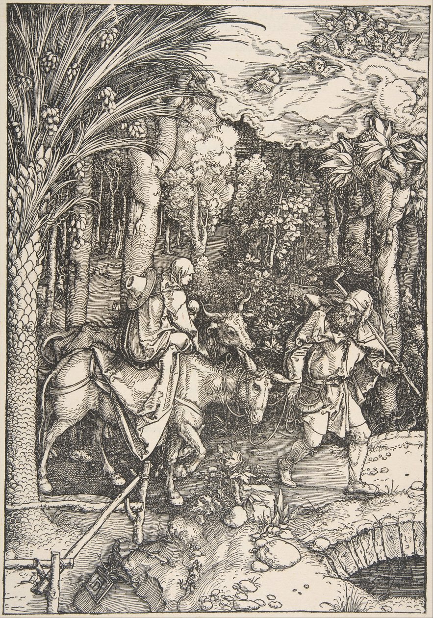A menekülés Egyiptomba, A Szűz életéből, latin kiadás, 1511, 1511. alkotó: Albrecht Dürer