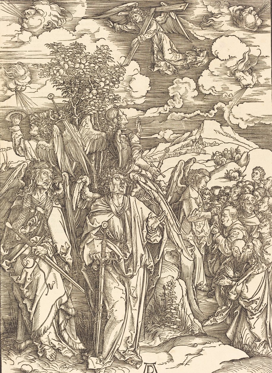 A szeleket tartó négy angyal, 1498. alkotó: Albrecht Dürer