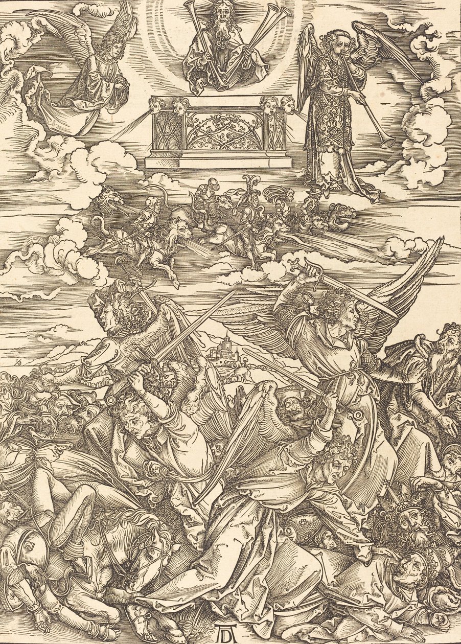 A négy bosszúálló angyal, 1498. alkotó: Albrecht Dürer