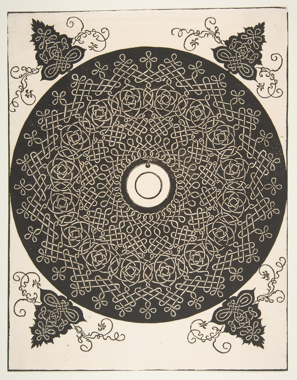 A negyedik csomó. Átlapolt kör alakú éremmel a közepén, 1521 előtt. alkotó: Albrecht Dürer