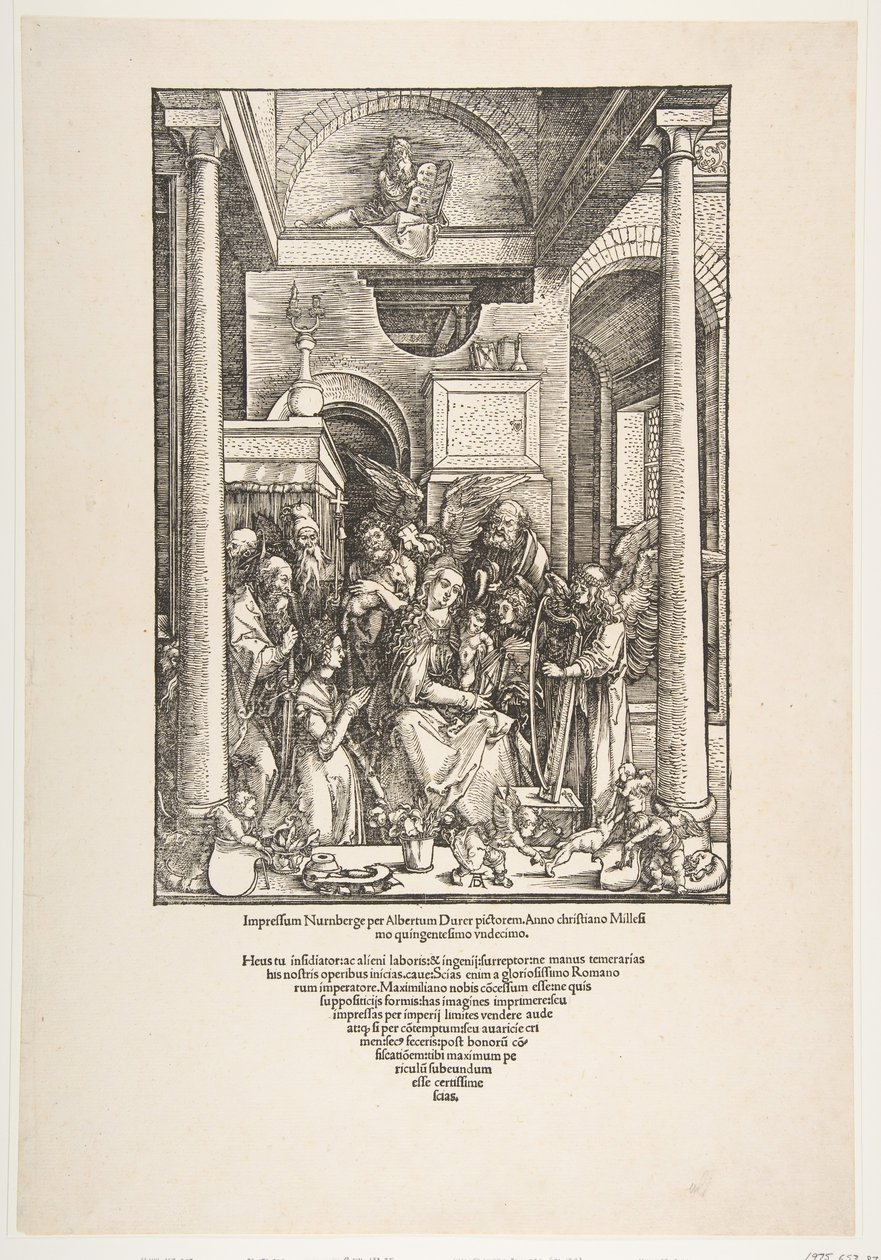 A Szűzanya dicsőítése, A Szűz életéből, latin kiadás, 1511, 1511. alkotó: Albrecht Dürer
