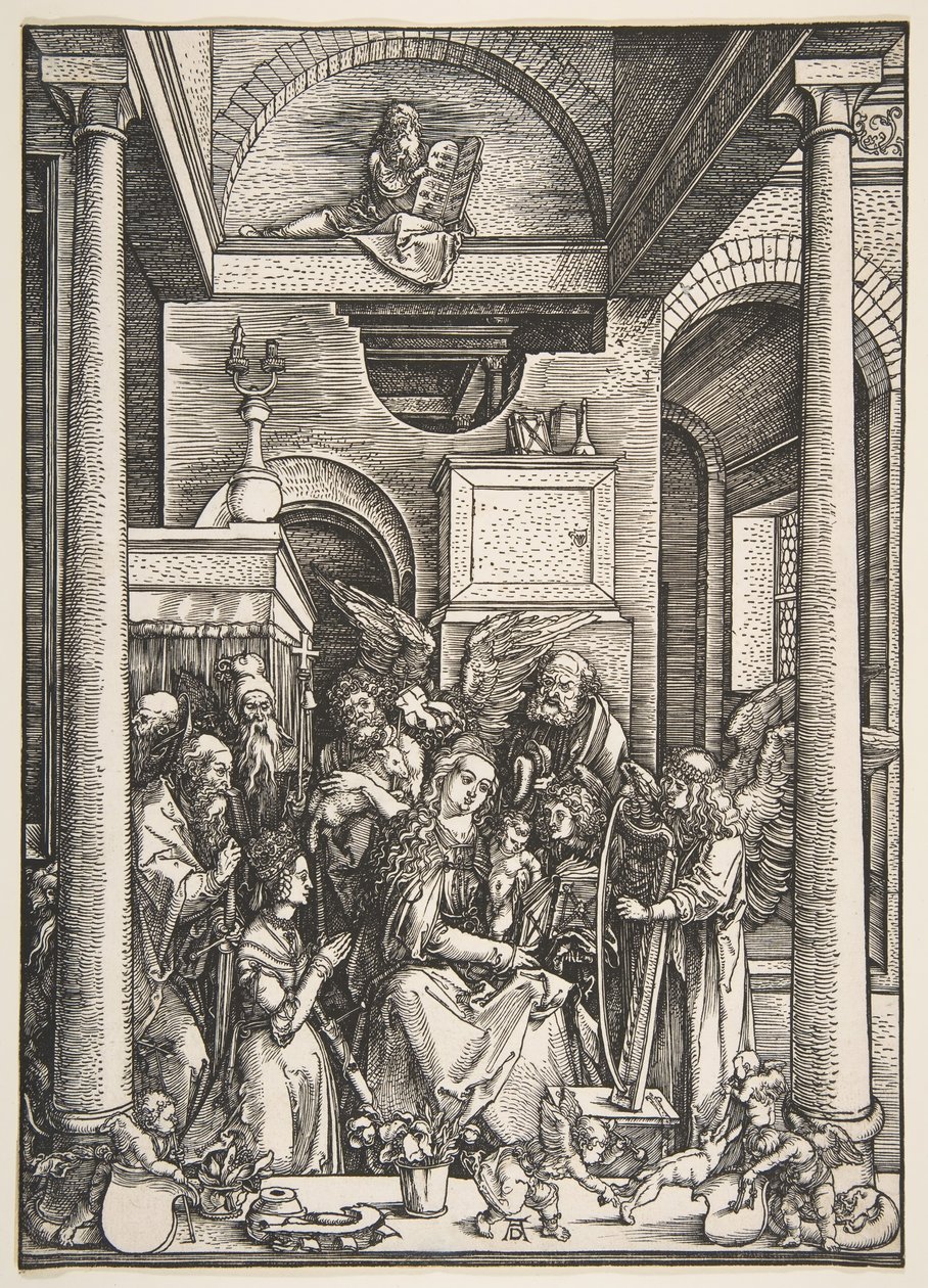 A Szűz dicsőítése, A Szűz életéből, kb. 1502. alkotó: Albrecht Dürer