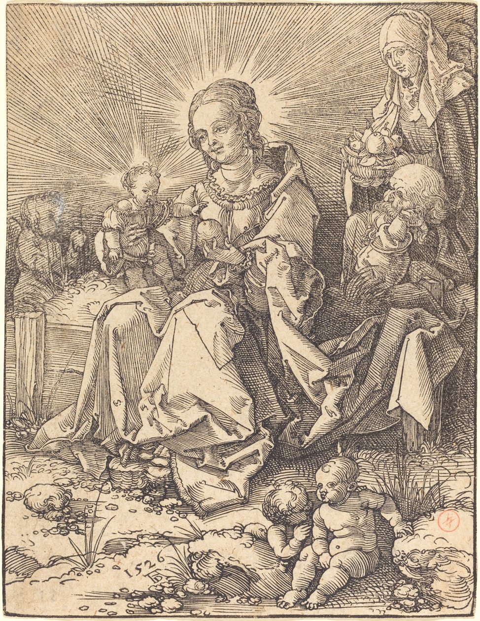 A Szent Család egy füves padon alkotó: Albrecht Dürer