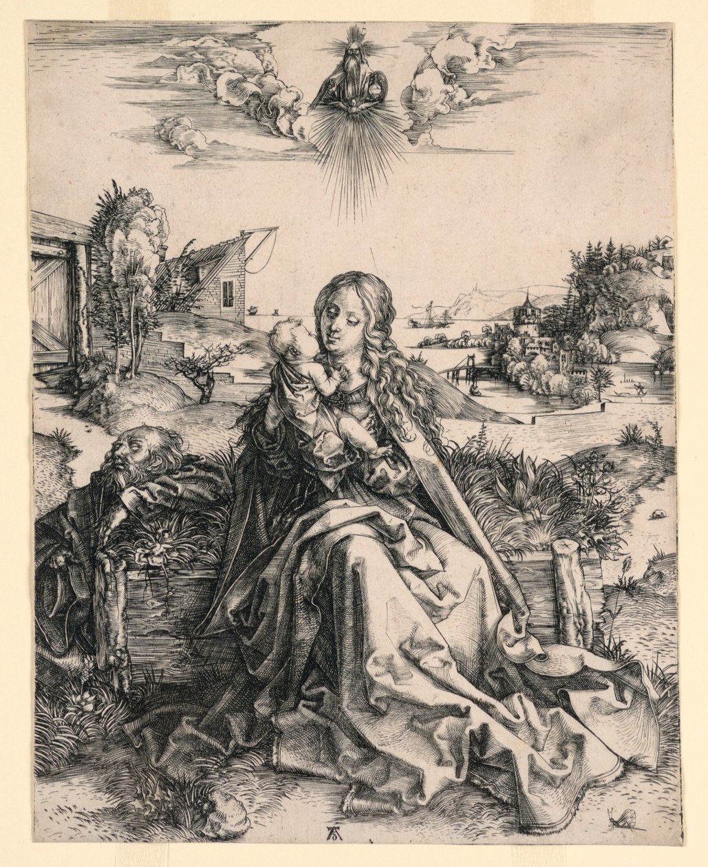 A Szent Család pillangóval alkotó: Albrecht Dürer