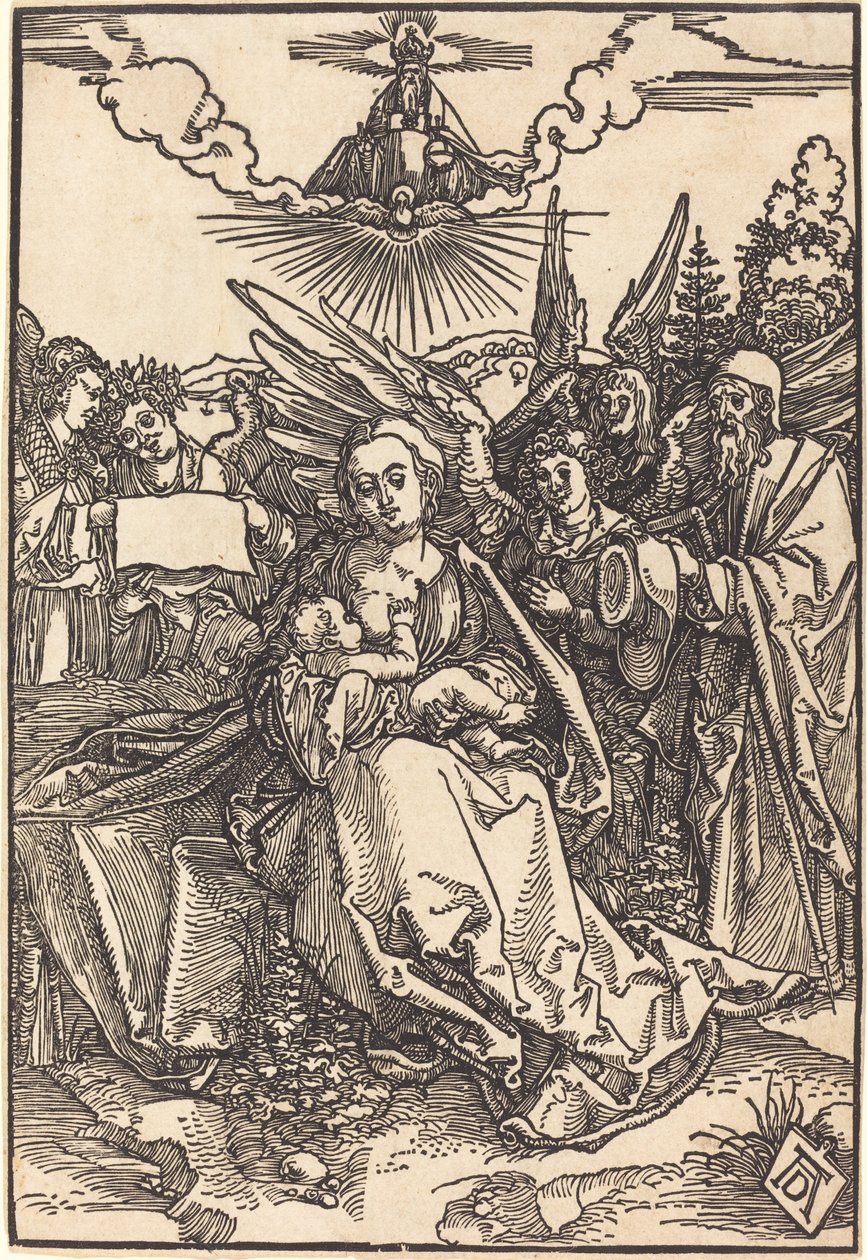 A Szent Család öt angyallal alkotó: Albrecht Dürer