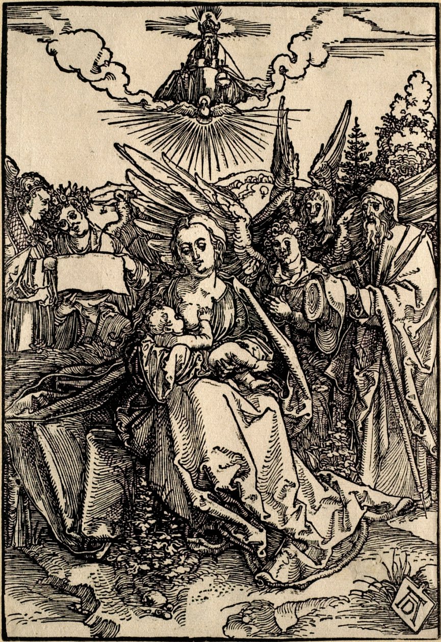 A Szent család öt angyallal alkotó: Albrecht Dürer