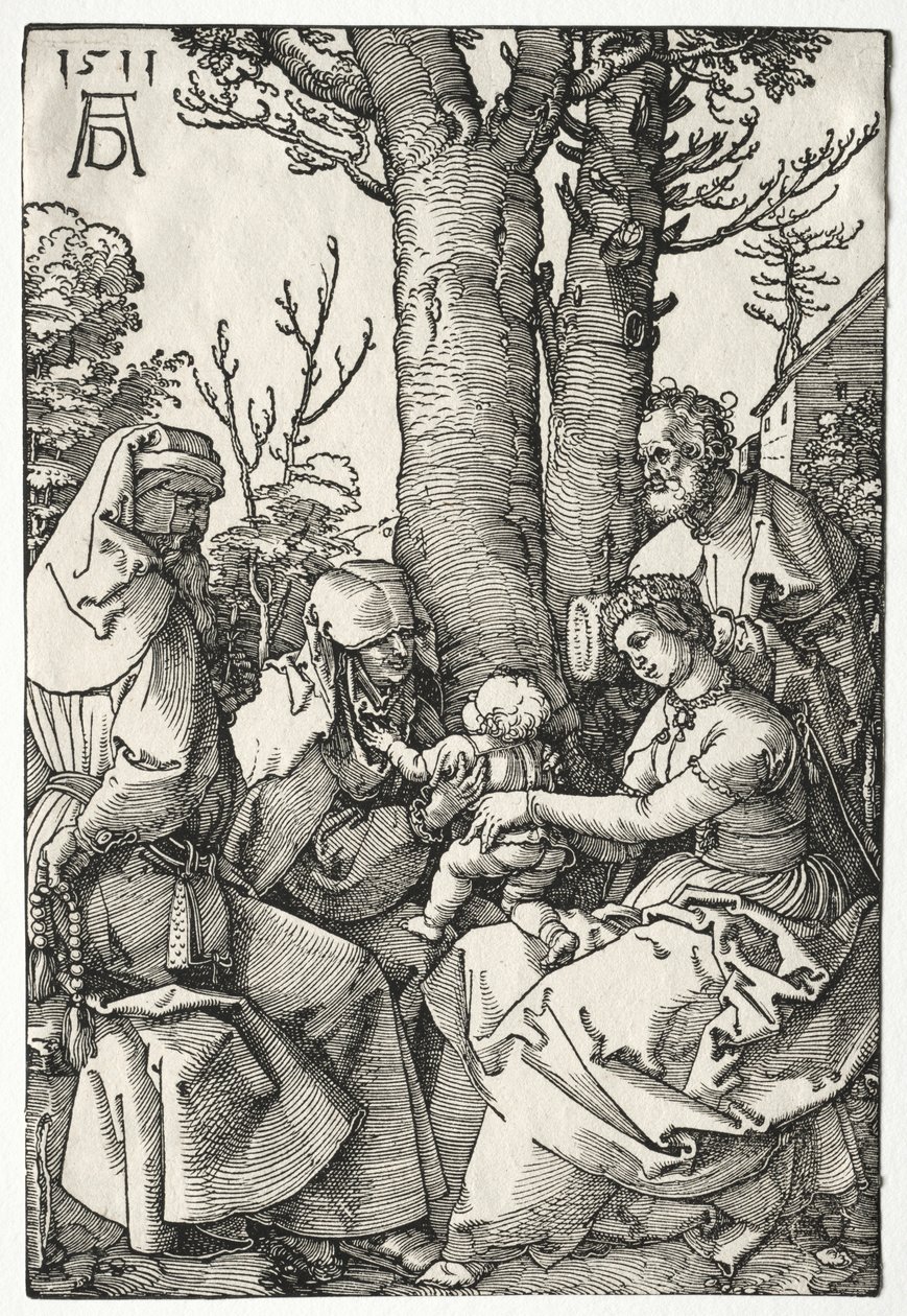 A Szent Család Joachimol és Annával, 1511. alkotó: Albrecht Dürer