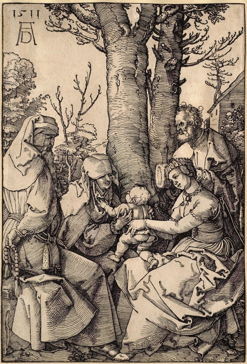 A Szent Család Joakimmal és Annával egy fa alatt alkotó: Albrecht Dürer