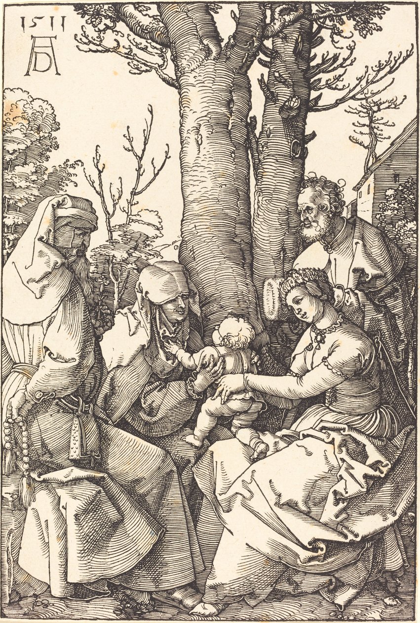 A Szent Család Joachimol és Annával egy fa alatt alkotó: Albrecht Dürer