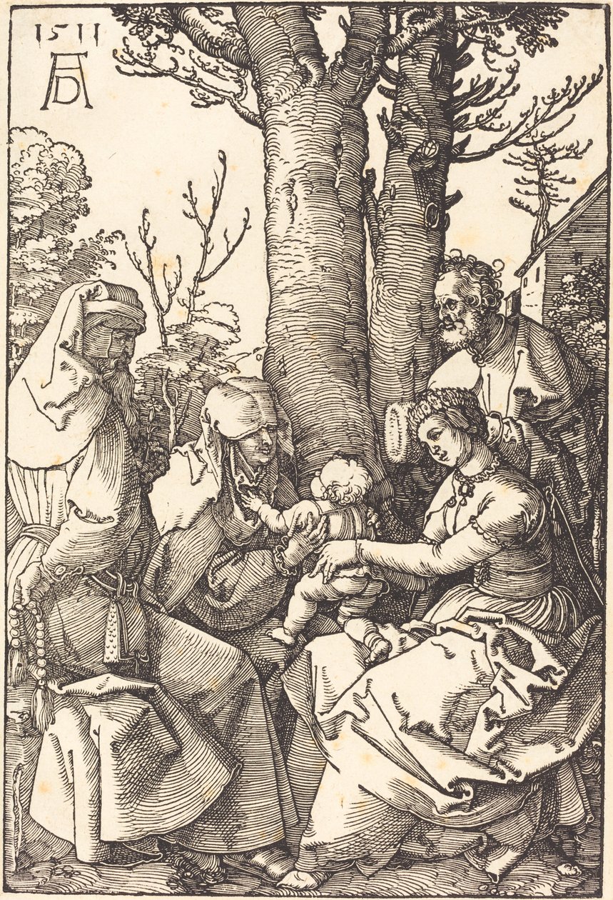 A Szent Család Joachimol és Annával egy fa alatt alkotó: Albrecht Dürer
