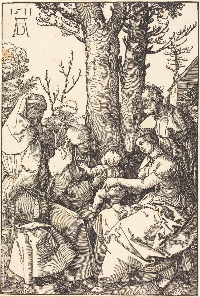 A Szent Család Joakimmal és Annával egy fa alatt alkotó: Albrecht Dürer