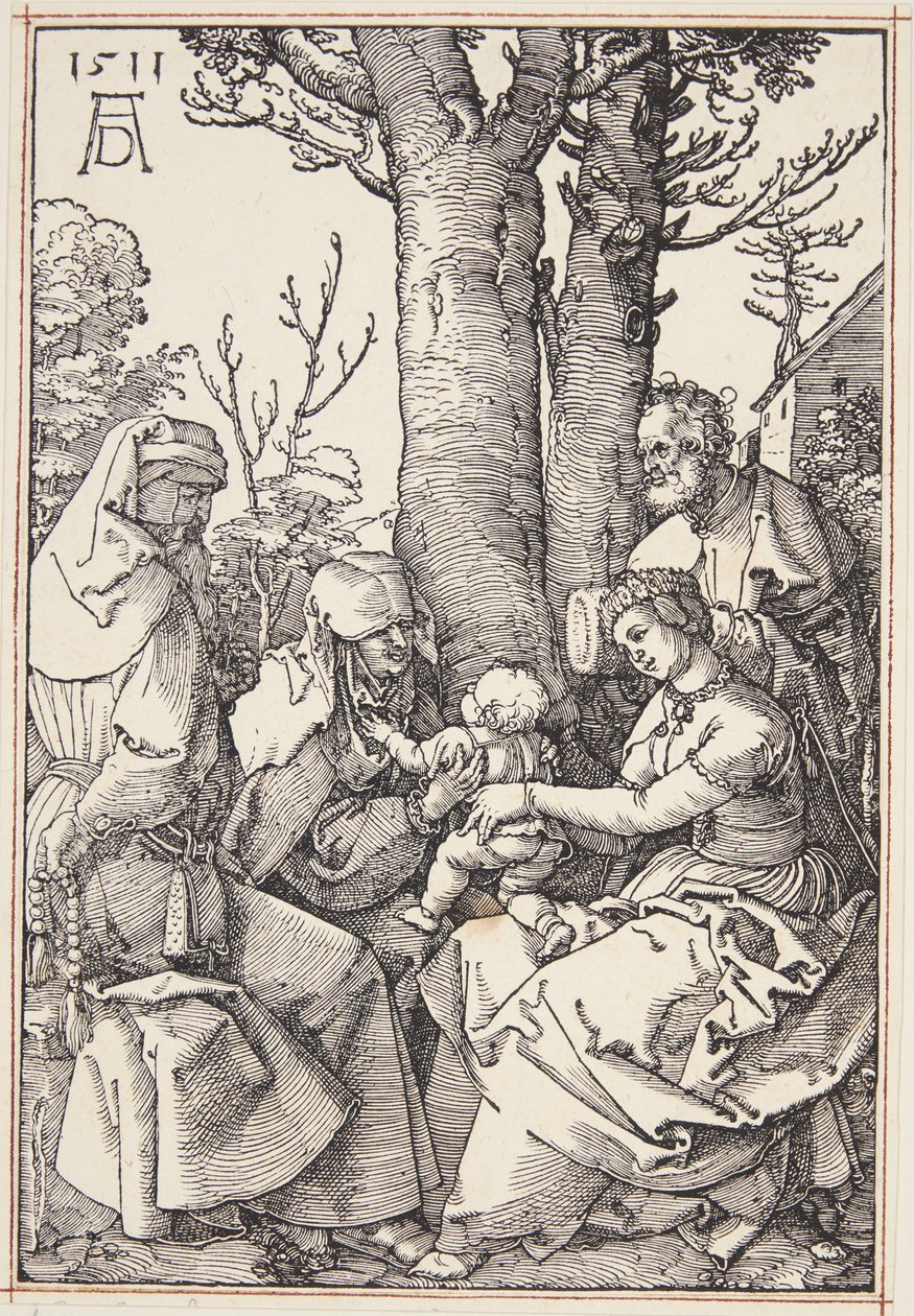 A Szent Család Joachimmal és Szent Annával alkotó: Albrecht Dürer
