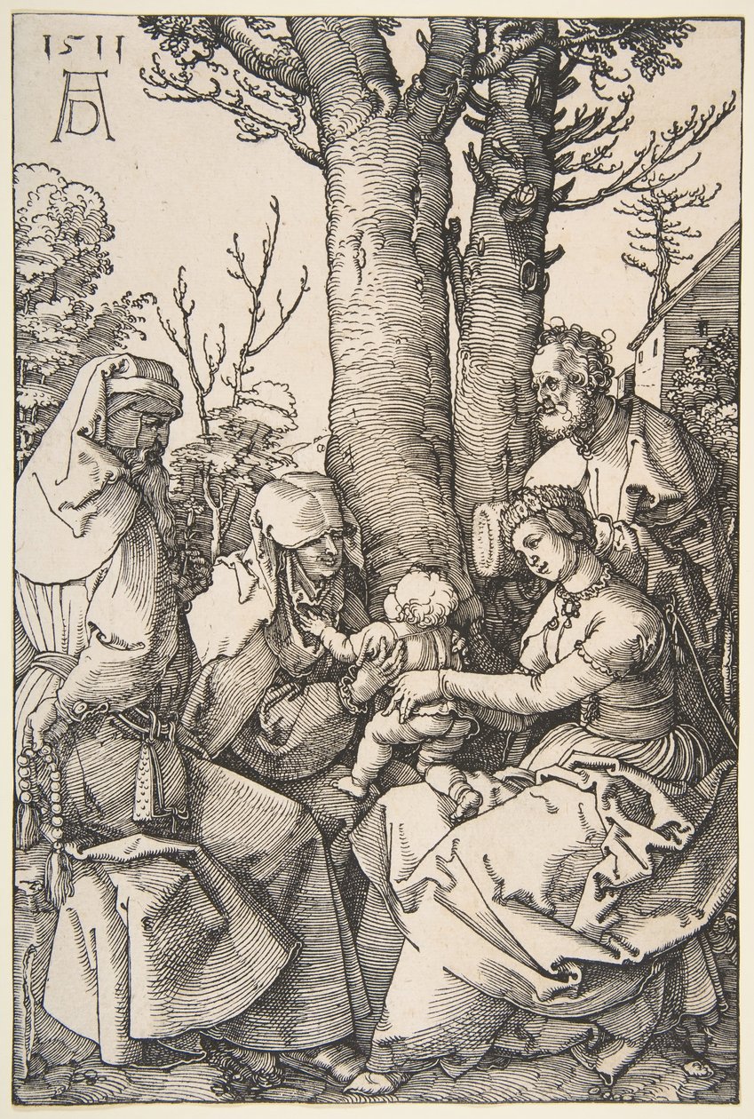 A Szent Család Szent Joachimmal és Szent Annával, 1511. alkotó: Albrecht Dürer
