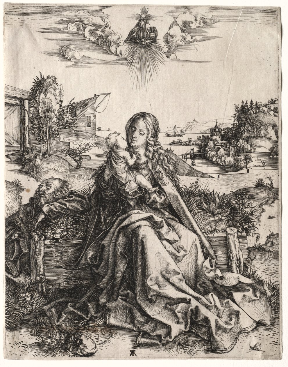 A Szent Család a pillangóval. alkotó: Albrecht Dürer