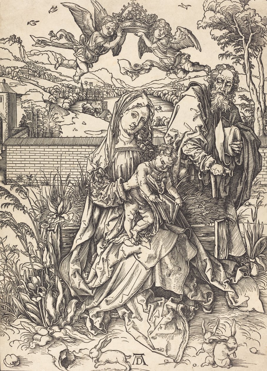 A Szent Család a három nyúllal, c. 14971498. alkotó: Albrecht Dürer