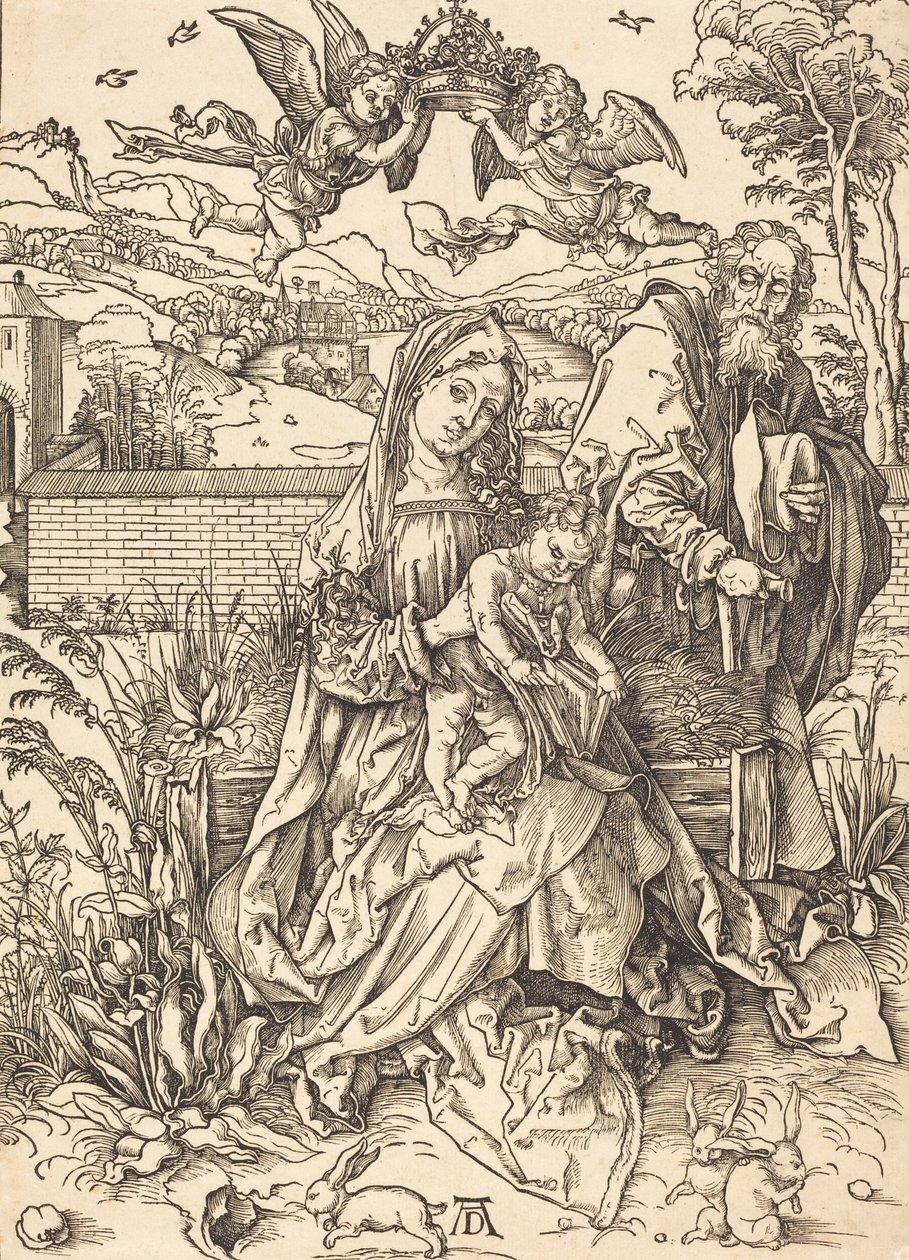 A Szent Család a három nyúllal, c. 14971498. alkotó: Albrecht Dürer