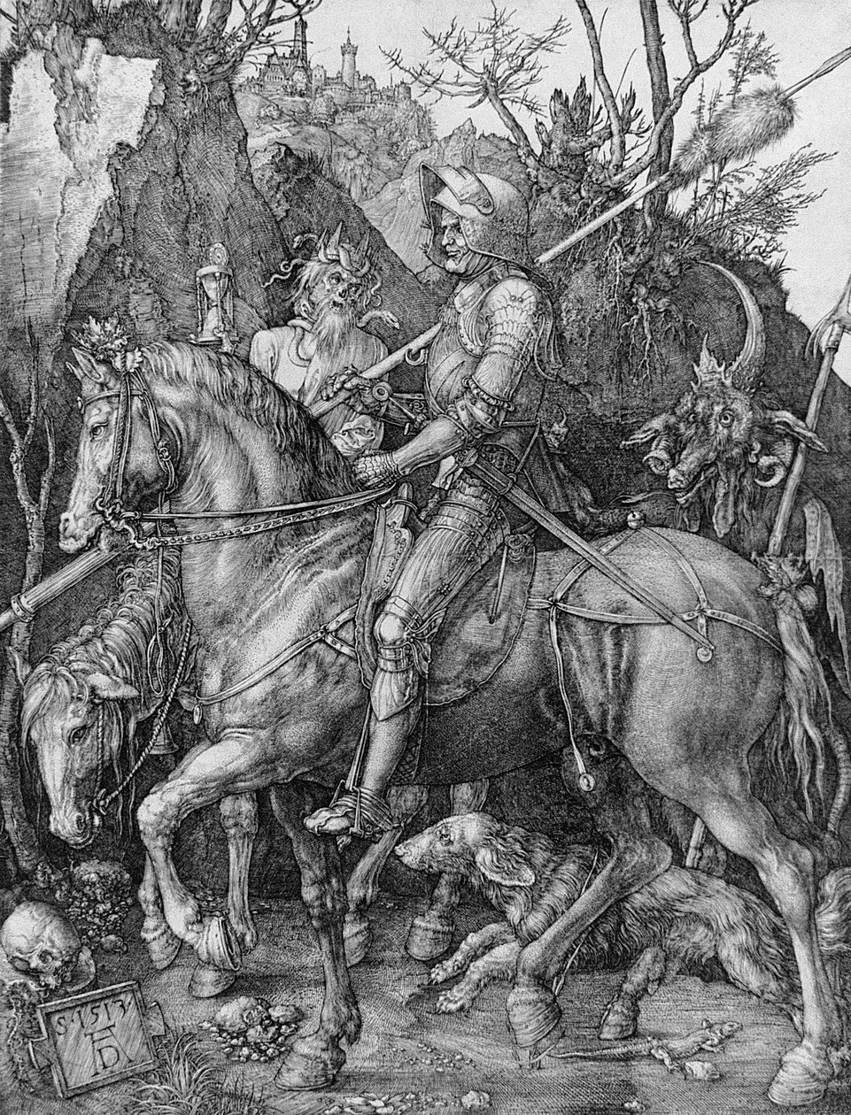 A lovag, a halál és az ördög, 1513 alkotó: Albrecht Dürer