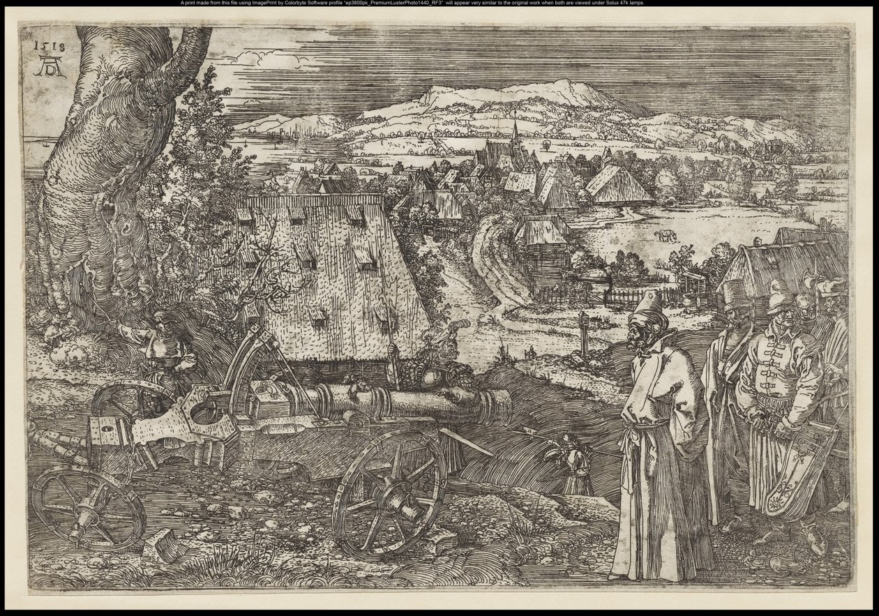 A táj az ágyúval, 1518 alkotó: Albrecht Dürer