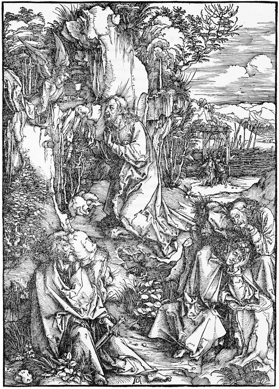 A nagy passió: 2. Krisztus az Olajfák hegyén alkotó: Albrecht Dürer