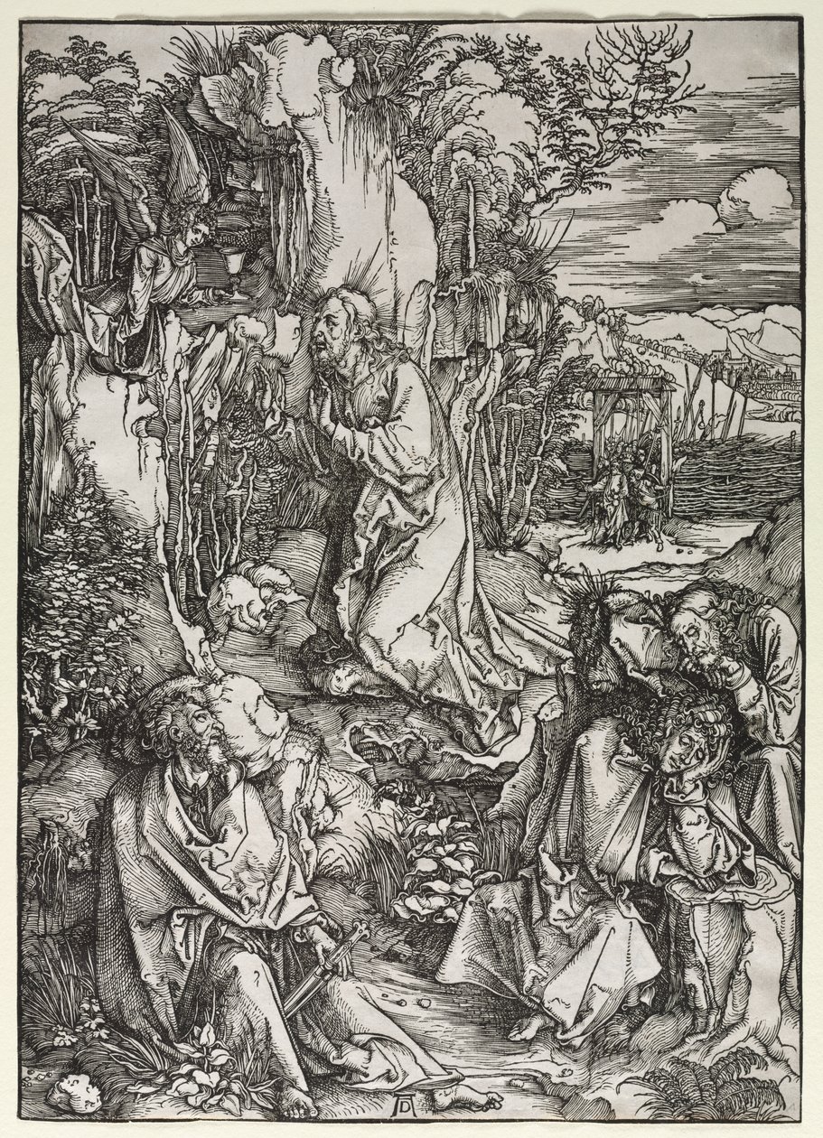 A nagy szenvedély: Krisztus az Olajfák hegyén alkotó: Albrecht Dürer