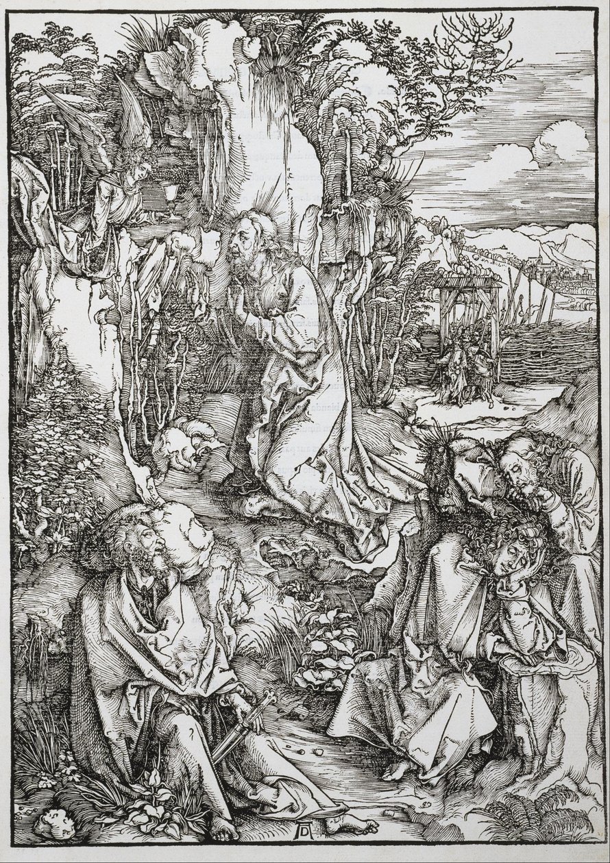 A nagy szenvedély: Krisztus az Olajfák hegyén alkotó: Albrecht Dürer