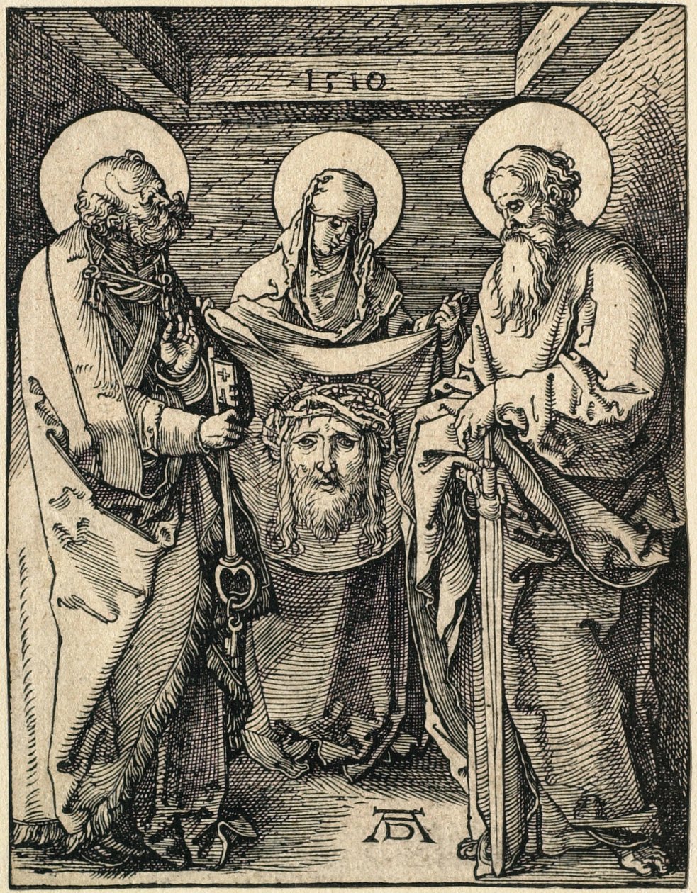A kis passió: Veronika Szent Péter és Szent Pál között alkotó: Albrecht Dürer