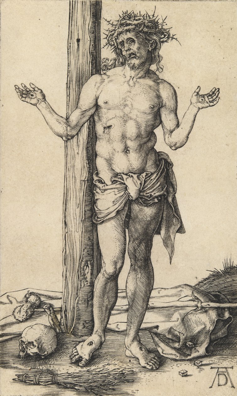 A bánat embere kitárt karral, c. 1500. alkotó: Albrecht Dürer