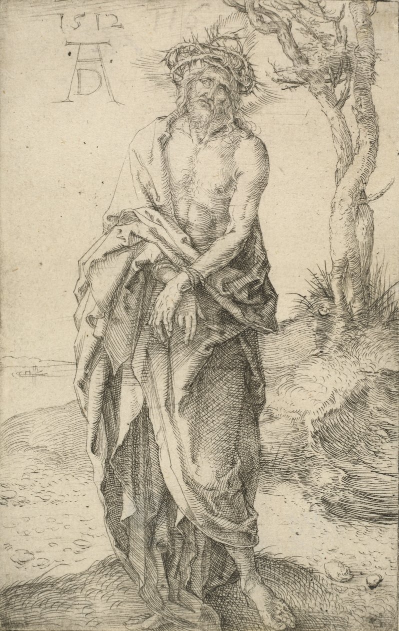 A bánat embere megkötött kézzel, 1512. alkotó: Albrecht Dürer