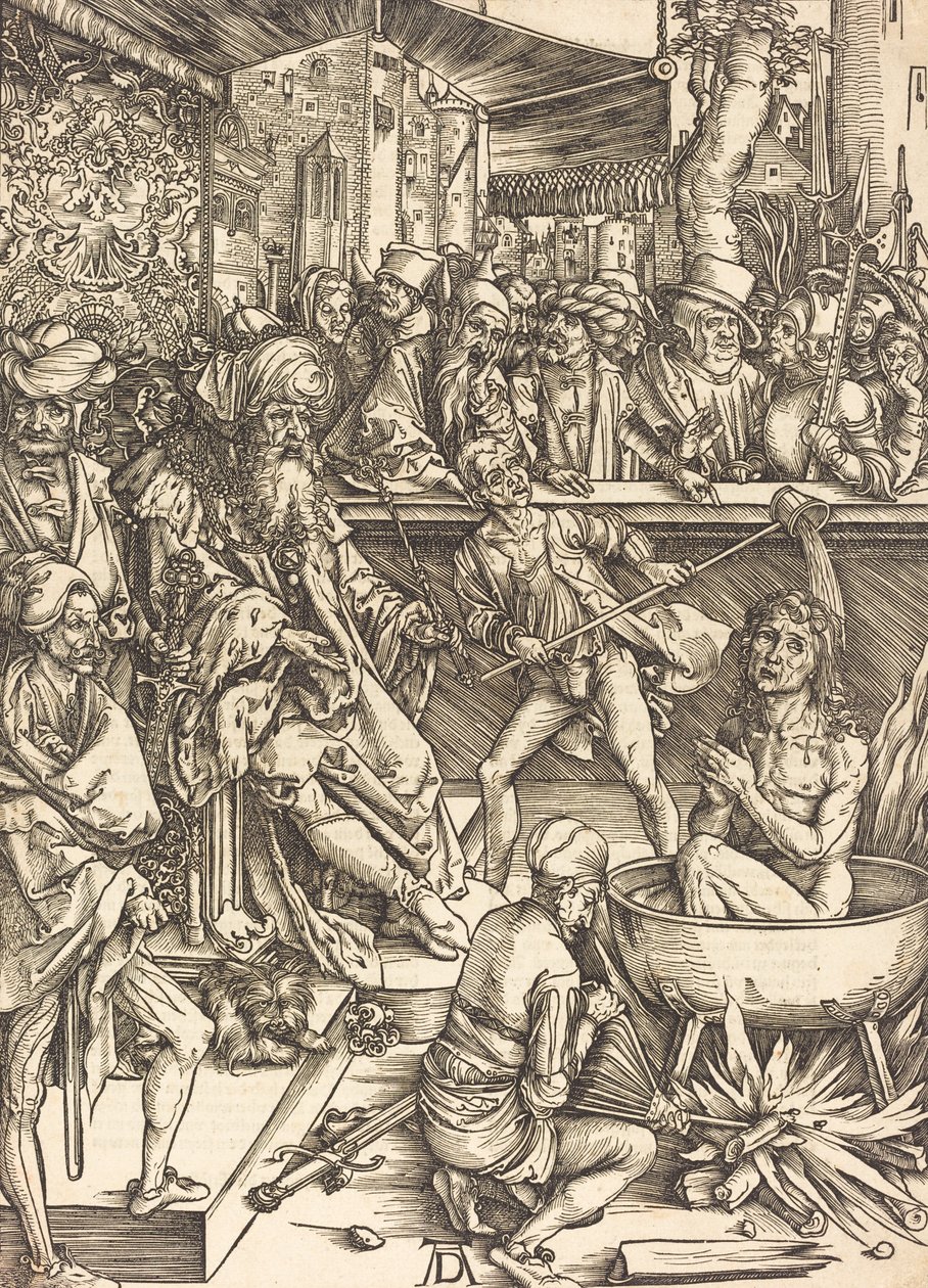 Szent János vértanúsága, valószínűleg c. 14961498. alkotó: Albrecht Dürer